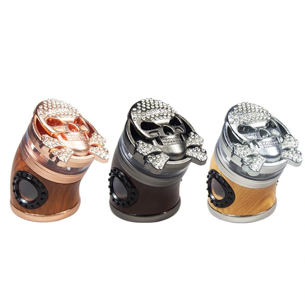 Wholesale side curved  large skull cover smoke Grinder