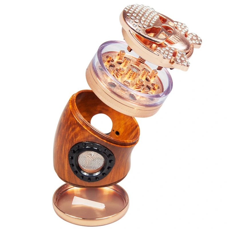 Wholesale side curved  large skull cover smoke Grinder