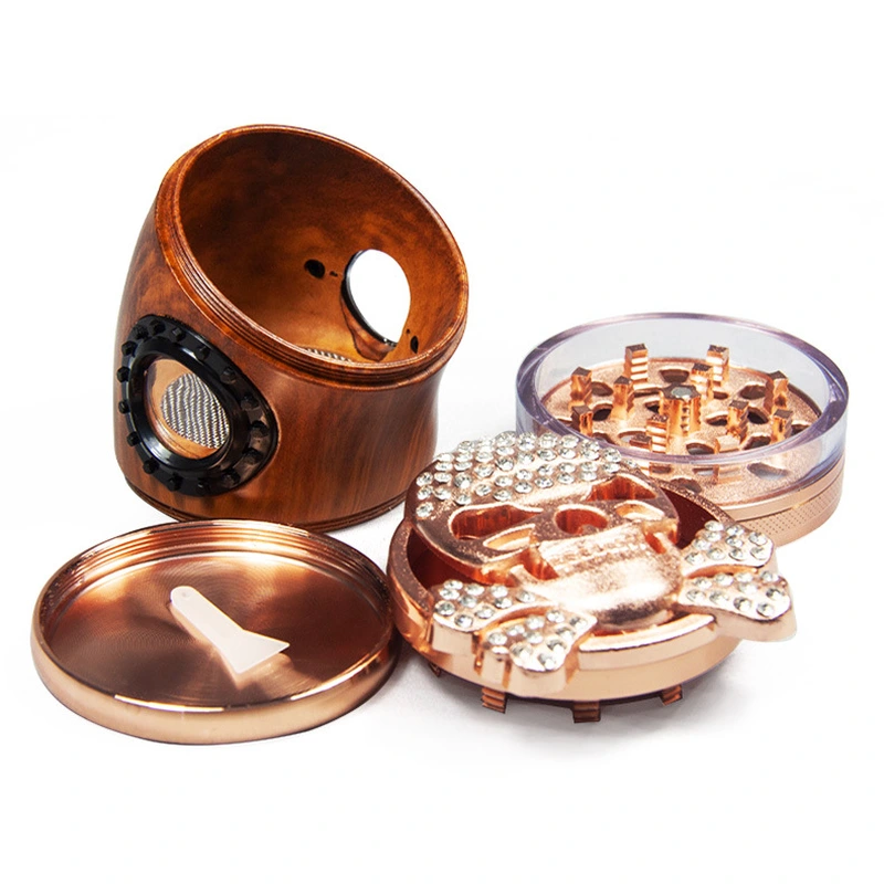 Wholesale side curved  large skull cover smoke Grinder