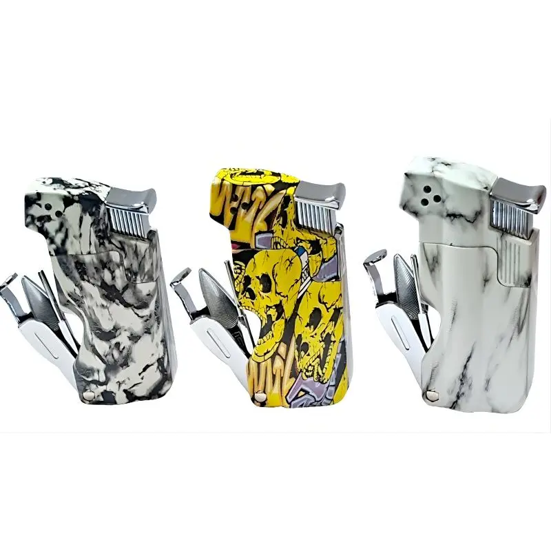 Wholesale colorful functional metal cigerrate lighter 