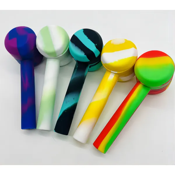 Hot Selling  Silicone Pipe Glass Herb Water Smoking Accessories