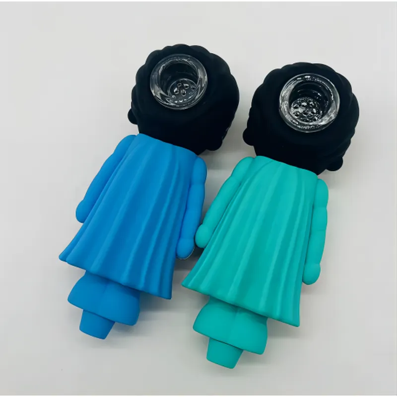 Hottest Silicone Smoking Pipes Tobacco Superman Hand Pipes