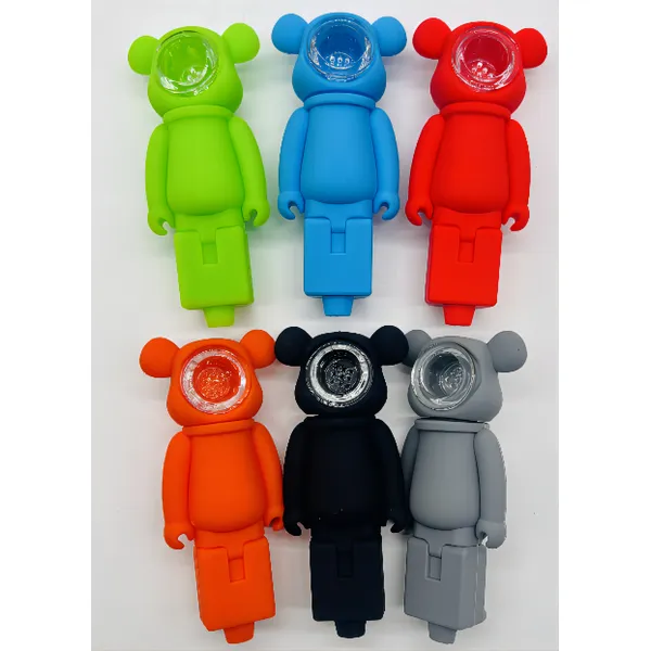 Violent bear shaped Smoke silicon pipe  distribution 