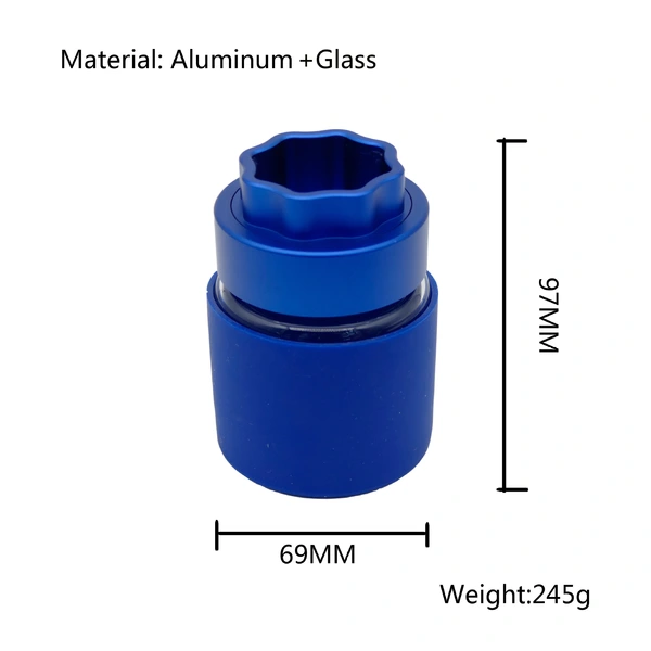 Functional aluminum grinder with big storage jar for wholesale 