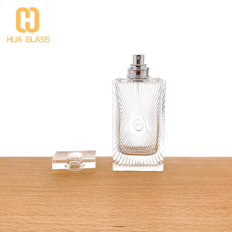 botella de perfume personalizada al por mayor de 100 ml en relieve  