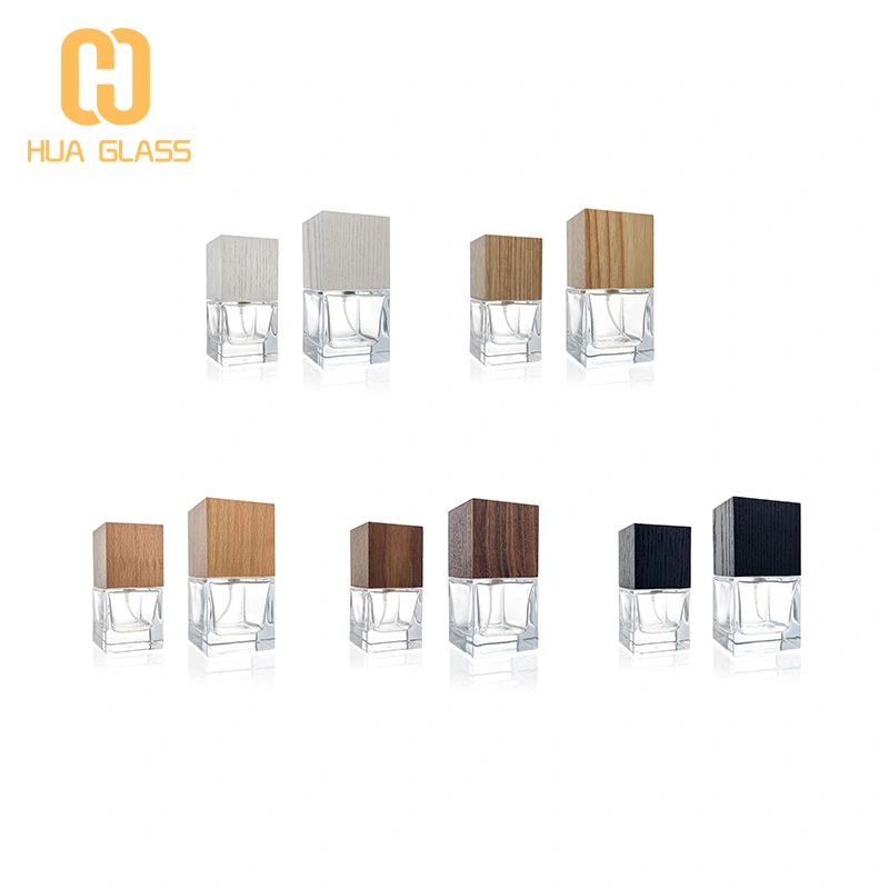 botella de perfume del fabricante 50ml 100ml con la tapa de madera  