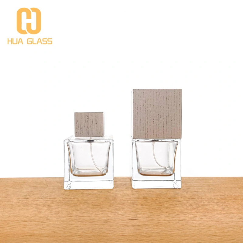 botella de perfume del fabricante 50ml 100ml con la tapa de madera  