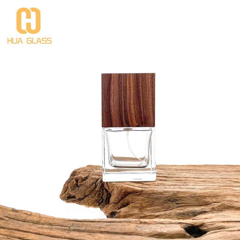 botella de perfume del fabricante 50ml 100ml con la tapa de madera  