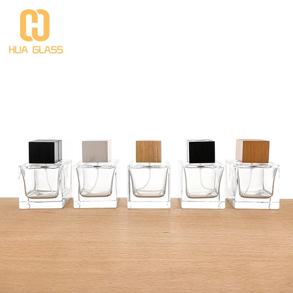 زجاجة عطر 100 مل بالجملة مع غطاء خشبي