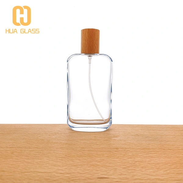 Frasco de perfume masculino femenino de 100 ml con tapa de madera