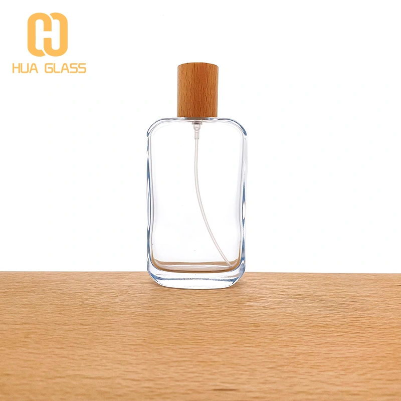 Frasco de perfume masculino femenino de 100 ml con tapa de madera  