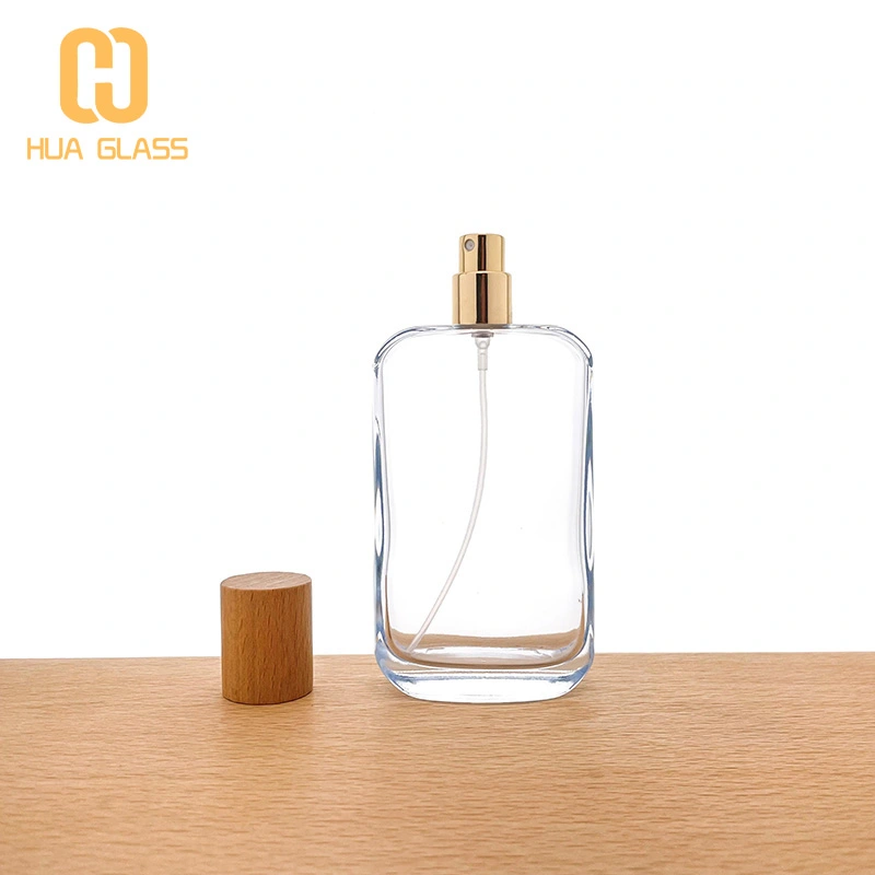 Frasco de perfume masculino femenino de 100 ml con tapa de madera  