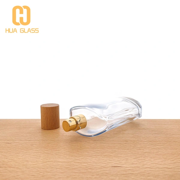 Frasco de perfume masculino femenino de 100 ml con tapa de madera