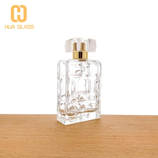 زجاجة عطر فريدة من نوعها منقوشة 100 مل زجاجة عطر زجاجية