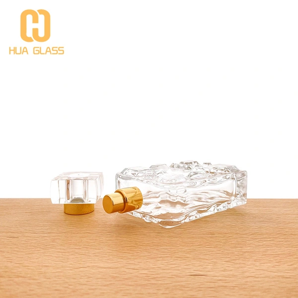 زجاجة عطر فريدة من نوعها منقوشة 100 مل زجاجة عطر زجاجية