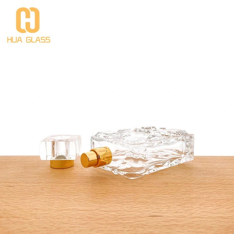 زجاجة عطر فريدة من نوعها منقوشة 100 مل زجاجة عطر زجاجية  