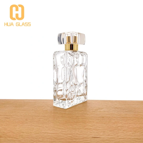 زجاجة عطر فريدة من نوعها منقوشة 100 مل زجاجة عطر زجاجية