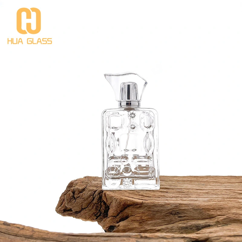botella de perfume única en relieve botella de perfume de vidrio de 100 ml  