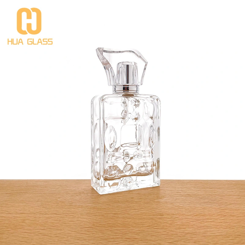 botella de perfume única en relieve botella de perfume de vidrio de 100 ml  