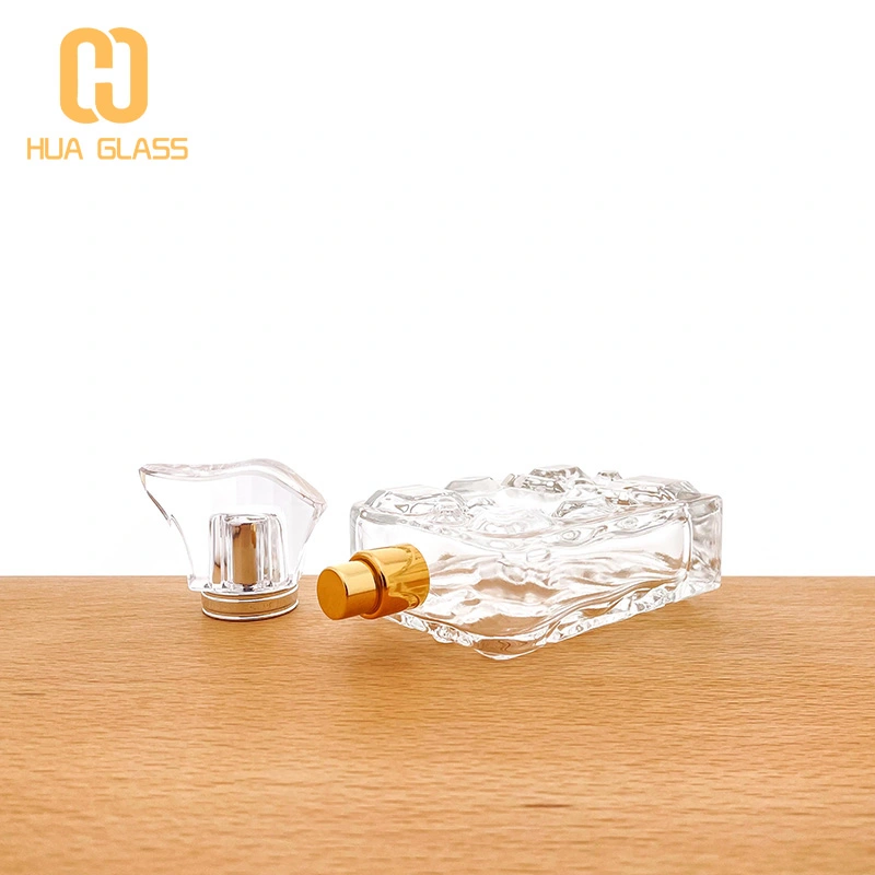 botella de perfume única en relieve botella de perfume de vidrio de 100 ml  