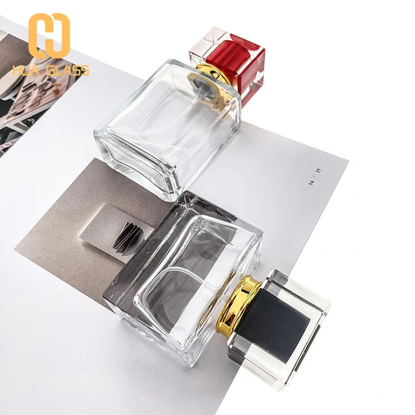 perfume bottle 30ml 50ml square perfume glass bottle with cap