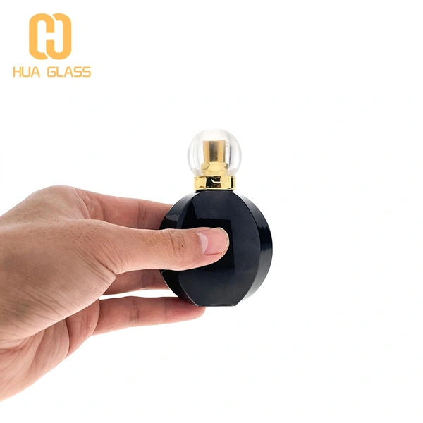 плоские круглые 30 мл черные стеклянные флаконы для духов оптом флаконы для духов