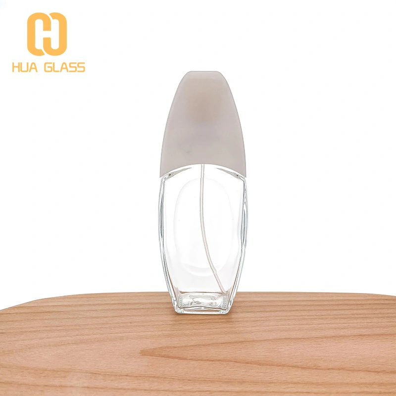 bouteille de cologne verre vide 100ml flacon de parfum avec bouchon blanc  