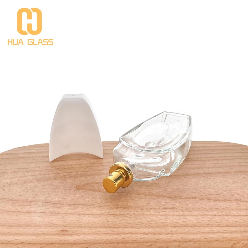 bouteille de cologne verre vide 100ml flacon de parfum avec bouchon blanc  