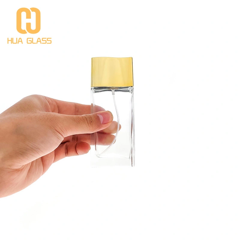 Botellas de perfume de 50ml botella vacía de perfume con tapa dorada  