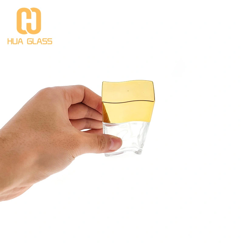 Botellas de perfume de 50ml botella vacía de perfume con tapa dorada  