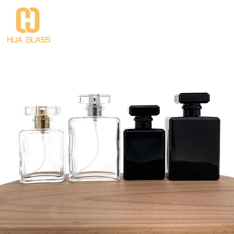 زجاجة عطر شانيل 50 مل 100 مل زجاجة عطر من الزجاج الأسود الشفاف  