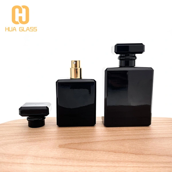 زجاجة عطر شانيل 50 مل 100 مل زجاجة عطر من الزجاج الأسود الشفاف