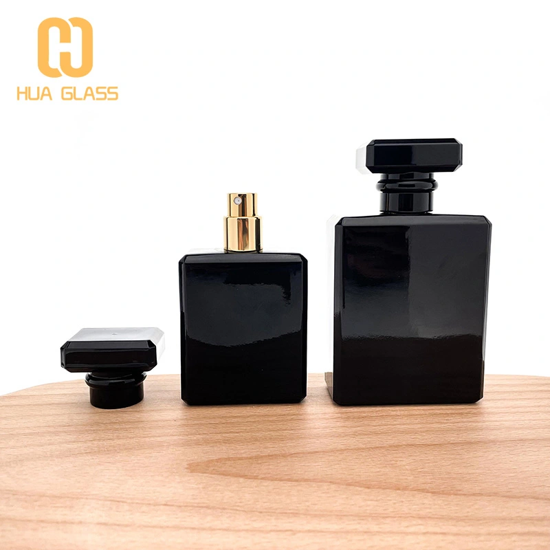 زجاجة عطر شانيل 50 مل 100 مل زجاجة عطر من الزجاج الأسود الشفاف  
