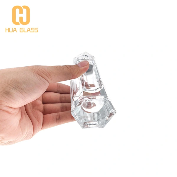 Botella de perfume de vidrio personalizada con forma de octágono para hombres y mujeres de 50ml y 100ml