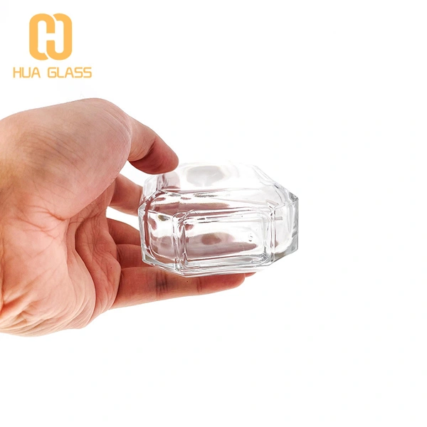 empty hexagon shape 30ml 50ml 100ml clear glass perfume bottle