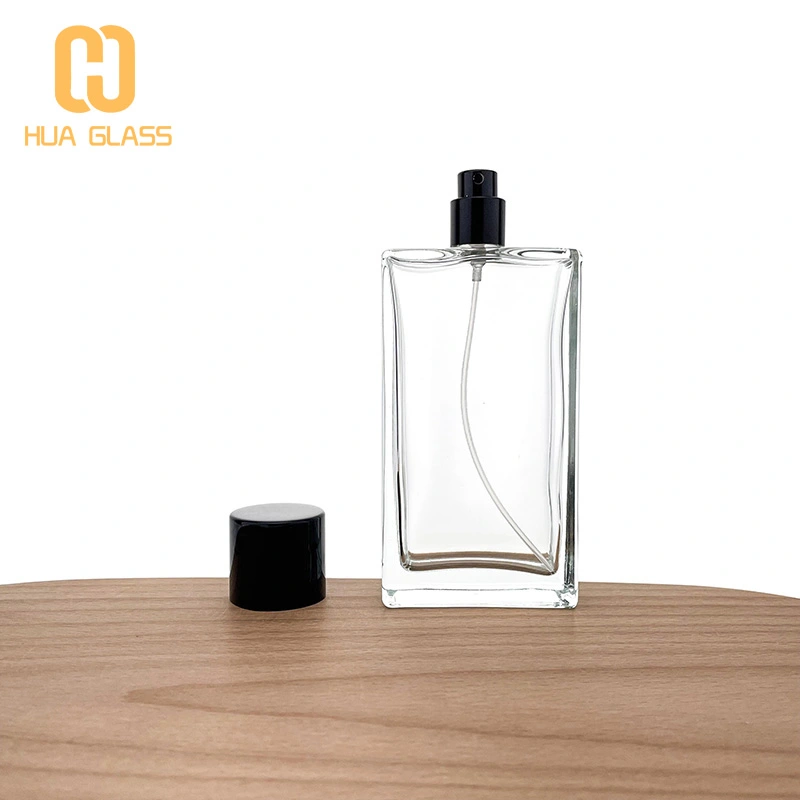 100 مل مستطيل زجاج مربع زجاجة رذاذ عطر بالجملة دبي