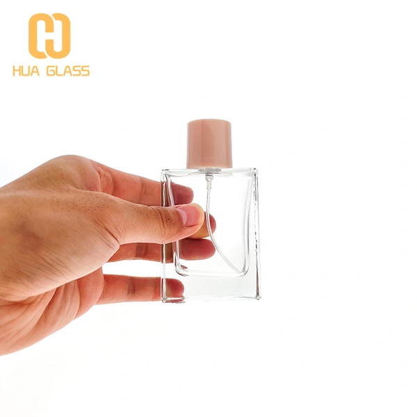 botella de spray de perfume rosa de color 50ml botellas de perfume de vidrio vacías