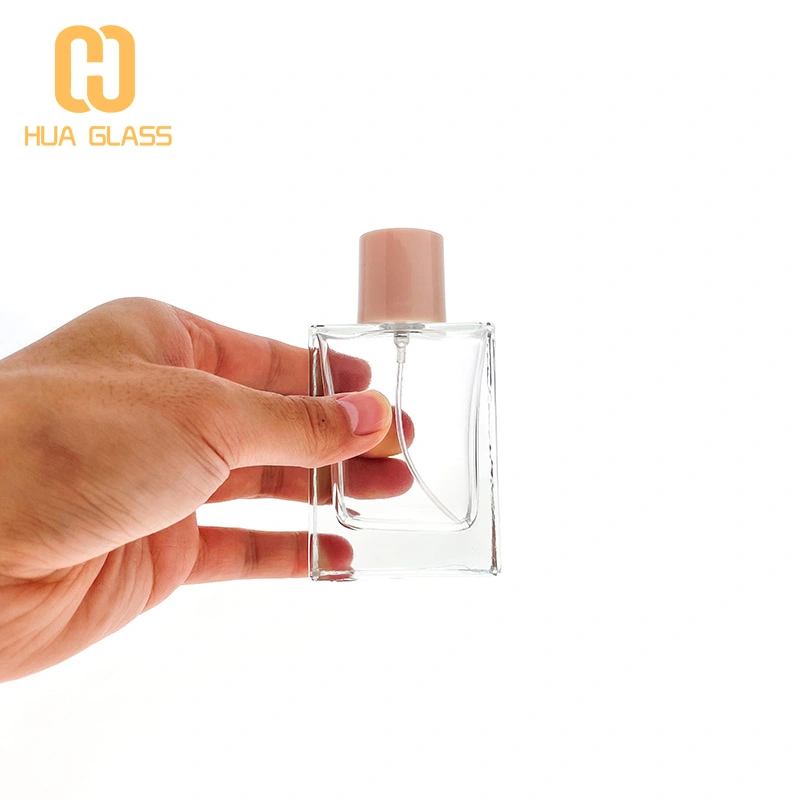 botella de spray de perfume rosa de color 50ml botellas de perfume de vidrio vacías