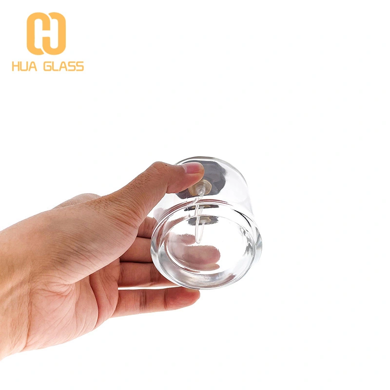 Frasco de perfume de vidrio redondo pequeño de 50 ml y 100 ml con tapa de madera  