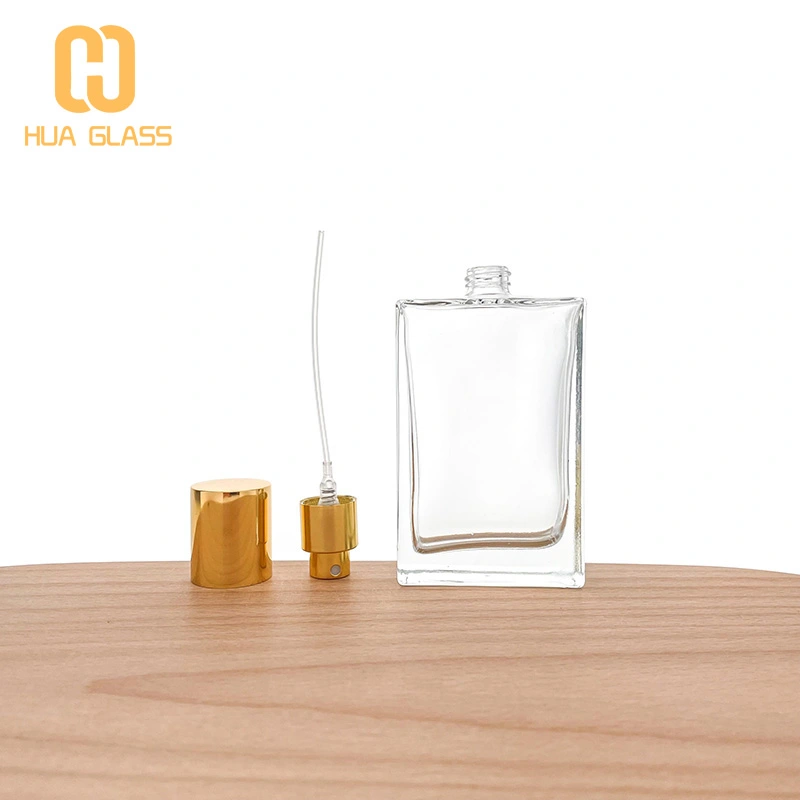 50 مل برغي نوع مسطح مربع الشكل الزجاجي زجاجة عطر