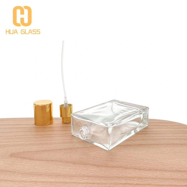 50 مل برغي نوع مسطح مربع الشكل الزجاجي زجاجة عطر