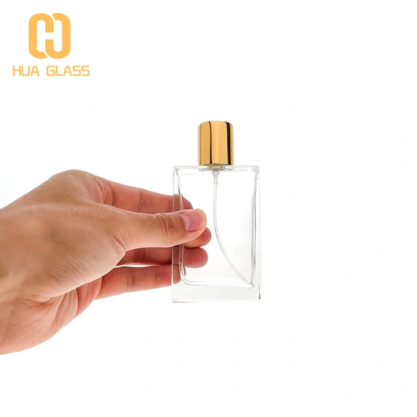 50 مل برغي نوع مسطح مربع الشكل الزجاجي زجاجة عطر