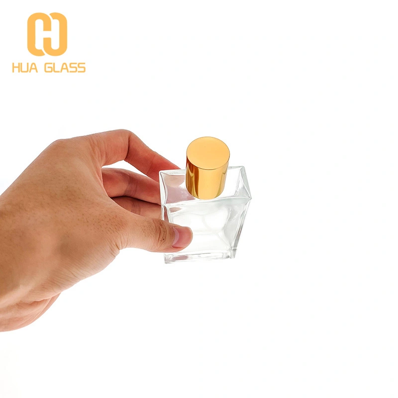 50 مل برغي نوع مسطح مربع الشكل الزجاجي زجاجة عطر