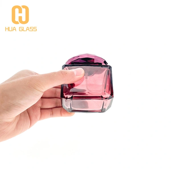 90 مل زجاجة عطر أنيقة زجاجة عطر زجاجية ملونة