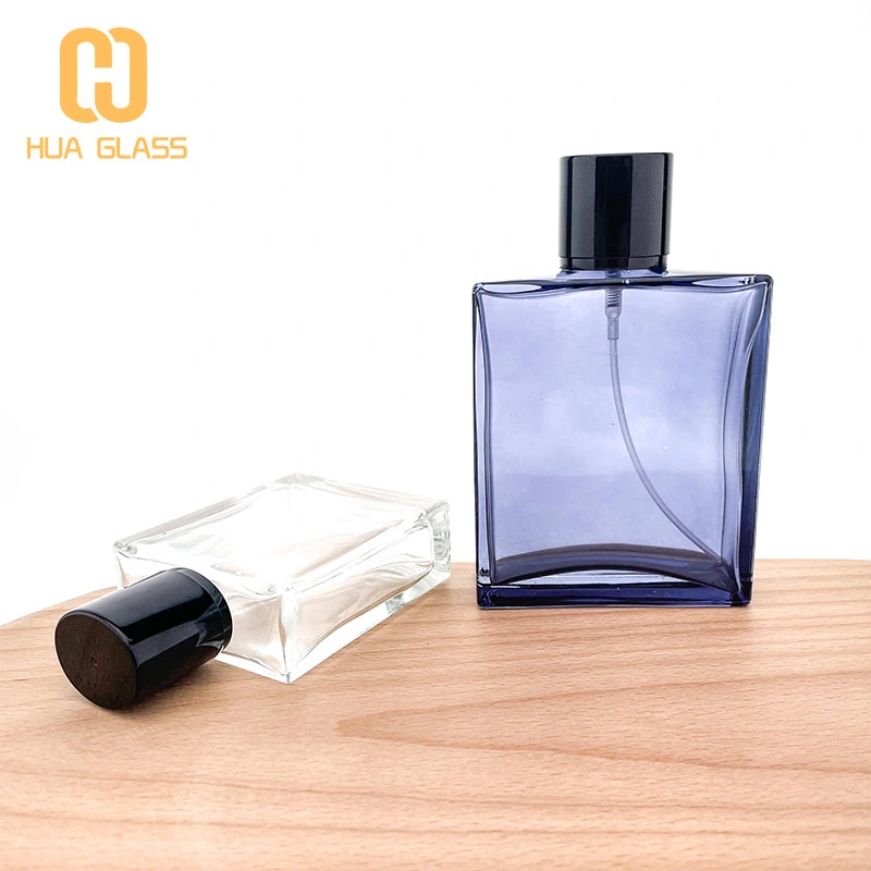 прозрачный синий стеклянный квадратный флакон духов 65 мл 125 мл