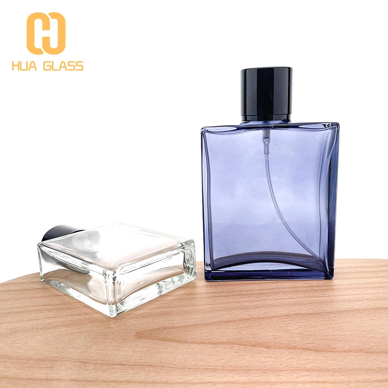 прозрачный синий стеклянный квадратный флакон духов 65 мл 125 мл