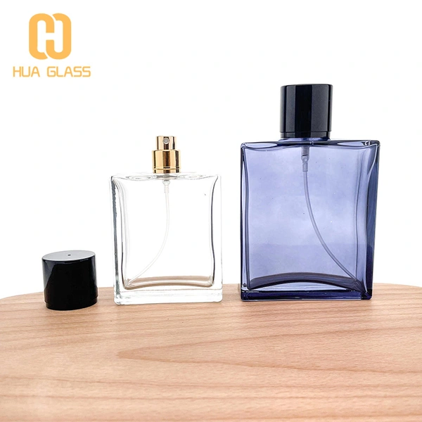 прозрачный синий стеклянный квадратный флакон духов 65 мл 125 мл