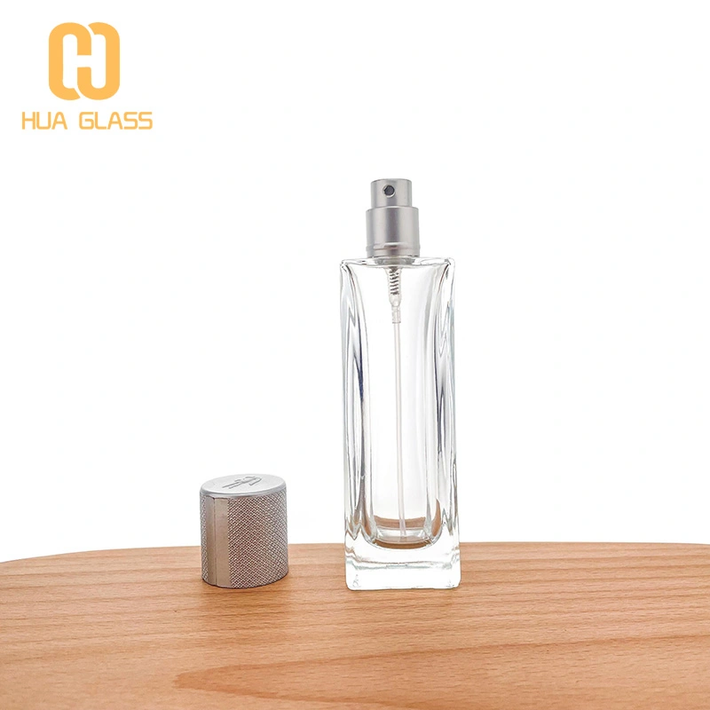 زجاجة عطر مستطيلة الشكل 50 مل زجاجة عطر زجاجية بالجملة  