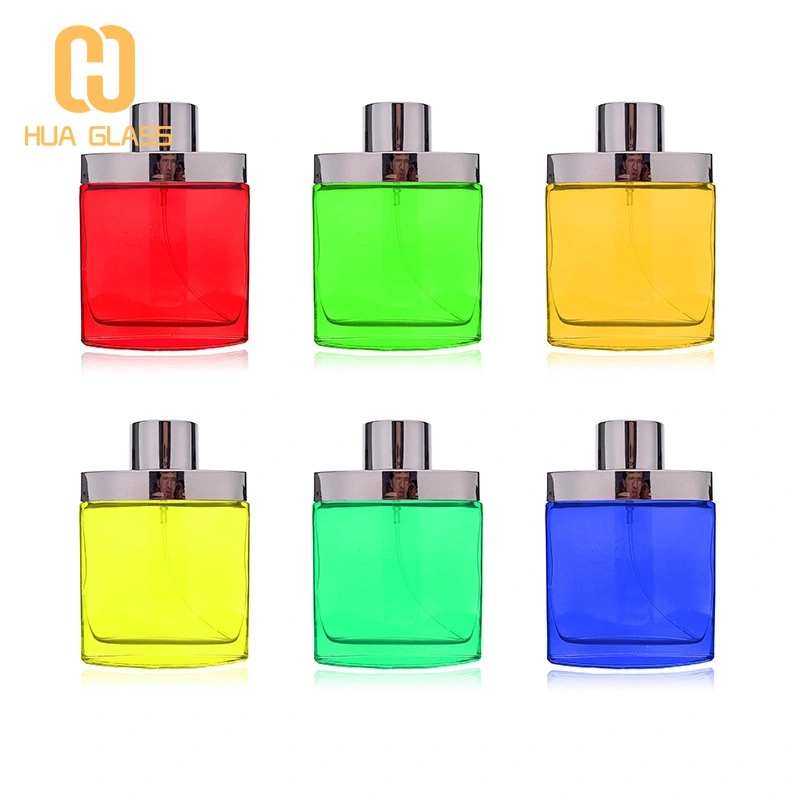 الزجاج الأحمر زجاجة عطر جديدة 100 مل زجاجات عطر زجاجية مربعة  