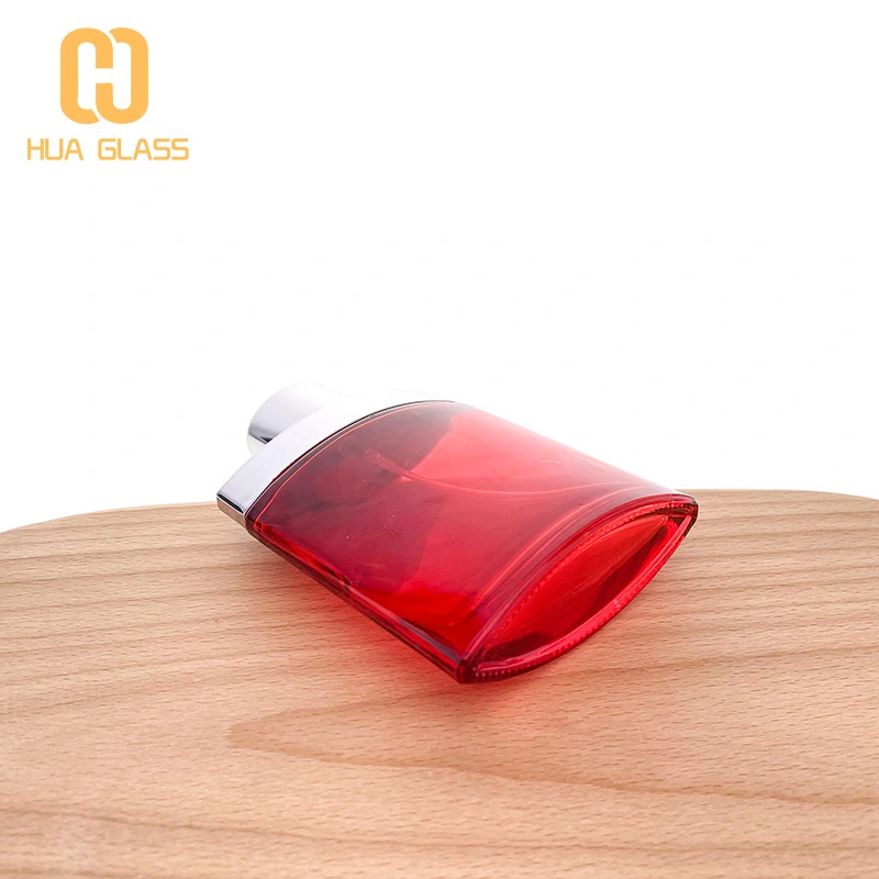 الزجاج الأحمر زجاجة عطر جديدة 100 مل زجاجات عطر زجاجية مربعة  